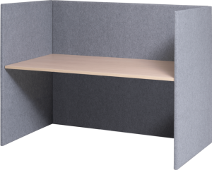 Akoestisch paneel, U-opstelling, hoogte 120 cm, tbv bureau 180 x 80 cm, incl. blad